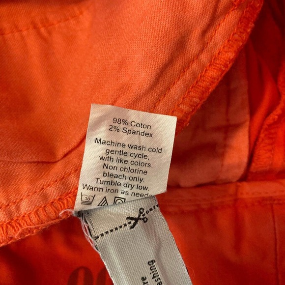 J. Crew Pants Womens Sz 00 Andi Orange Cotton Stretch Slim Fit Cropped Leg Chino - Picture 9 of 13